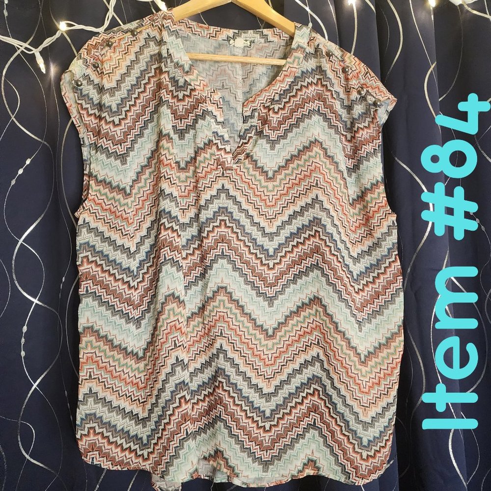 eyeshadow boho sleeveless top 2x
